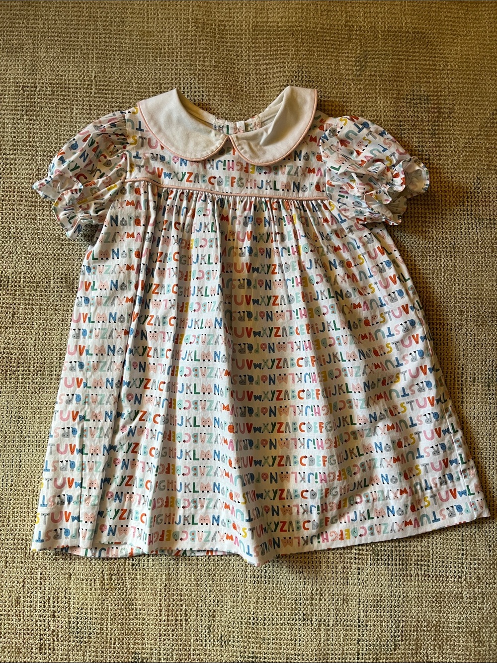 Anvy Kids Ava Dress in Alphabet Print - size 3T